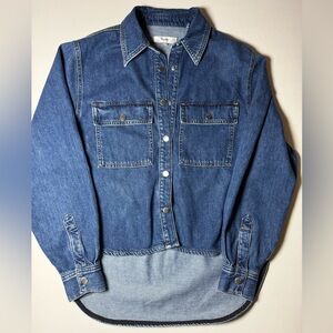 FRAME Denim Snap Front Shacket shirt Jacket Women’s XS Blue Oversized
